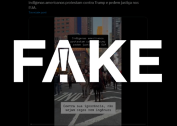 É #FAKE que vídeo de protesto de indígenas em Nova York seja contra Trump