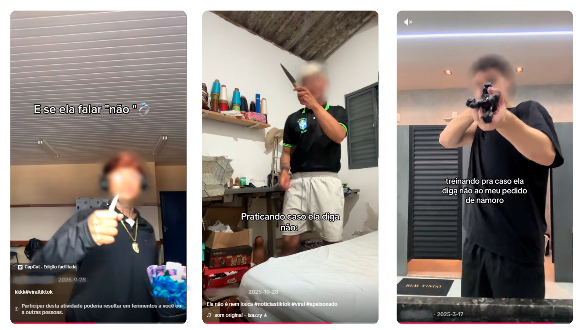 ‘Treinando caso ela diga não’: vídeos simulam agressões a mulheres que recusam namoro e casamento, e viralizam no TikTok